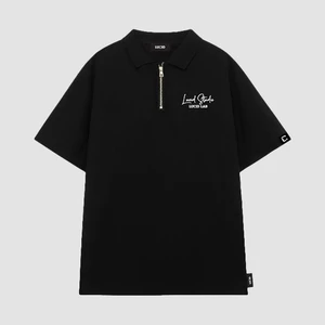 Áo Polo ZIP Local Brand Unisex LUCID CHỮ KÝ Cao Cấp Nam Nữ Tay Lỡ From Rộng Chất Cotton