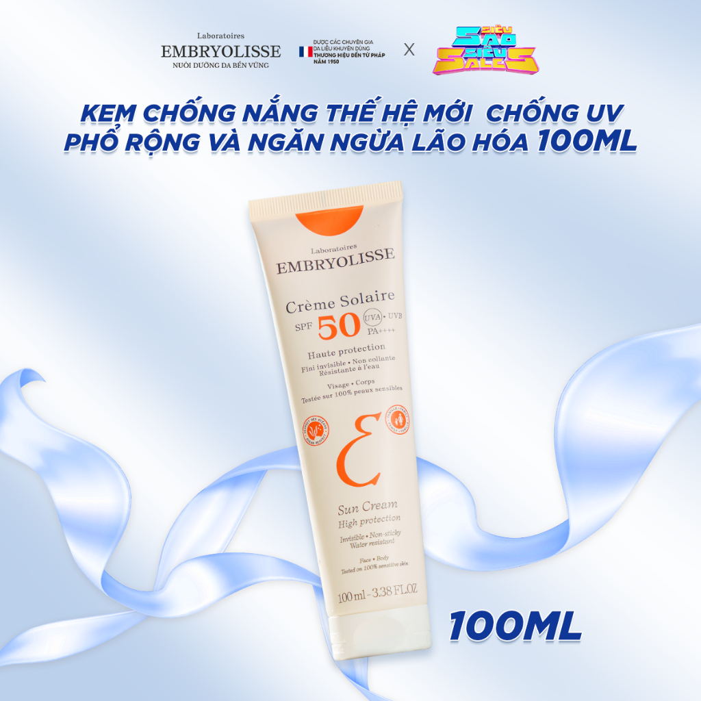 Ảnh Kem chống nắng phổ rộng Embryolisse100ml 1