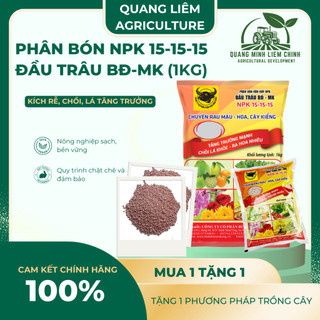 Phân Bón Đầu Trâu 15-15-15 NPK Bình Điền (Túi 1KG) - Giúp tăng trưởng, Chồi lá khỏe, Ra hoa nhiều