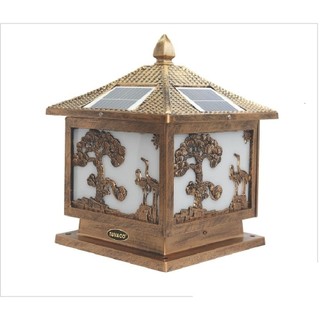 ( Combo) Đèn Trụ Cổng Sân Vườn Năng Lượng Mặt Trời Chống Nước, Chất liệu nhôm