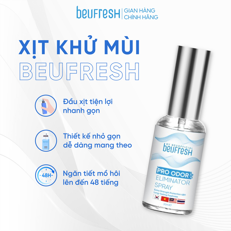 Ảnh Combo 3 Xịt khử mùi toàn thân, lăn khử mùi BEUFRESH ngăn tiết mồ hôi, hạn chế mùi cơ thể 30ml 1
