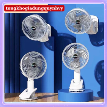 Quạt kẹp bàn mini Super, quạt để bàn, quạt xách tay tháo lắp dễ dàng 3 tốc độ xoay 360 sạc USB