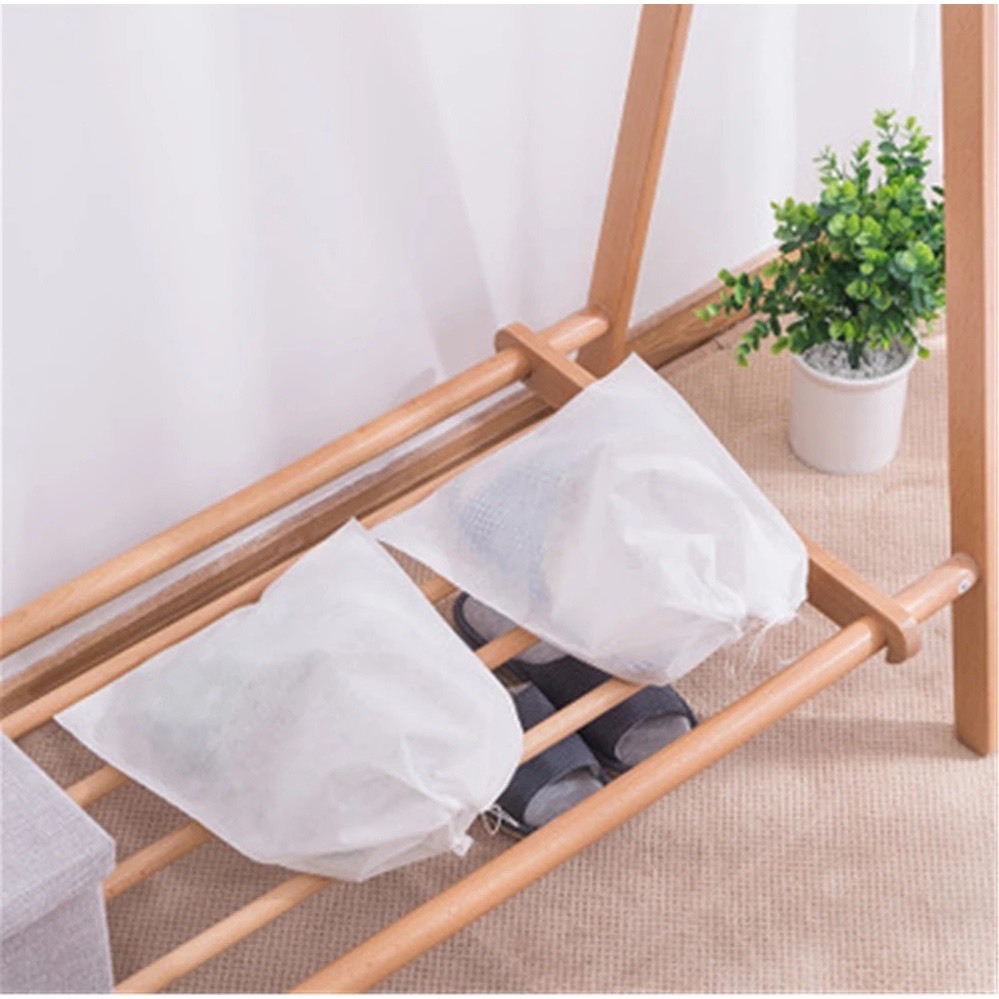 (SET 5) Túi Đựng Giày Trắng Có Dây Rút
