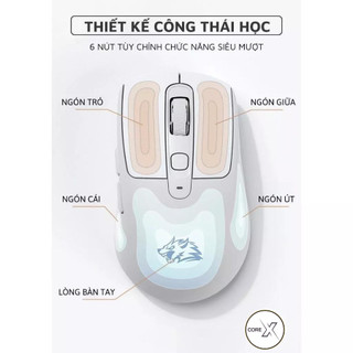 Chuột Không Dây Bluetooth Free Wolf A3 Pin Sạc Nút im Lặng Chống Ồn Cho Máy Tính, Laptop, Ipad
