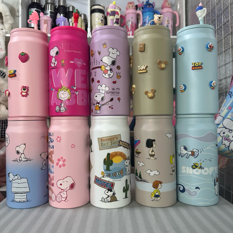 Bình nước giữ nhiệt Snoopy 1500ml có tay cầm ,giữ nóng Lạnh 4-6h tặng+cọ rửa