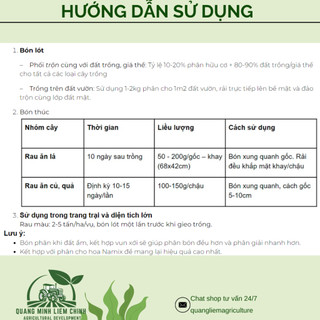 Phân bón cho rau Namix gói 2KG, Phân hữu cơ cho rau NAMIX chuyên dùng cho rau ăn lá, củ, quả