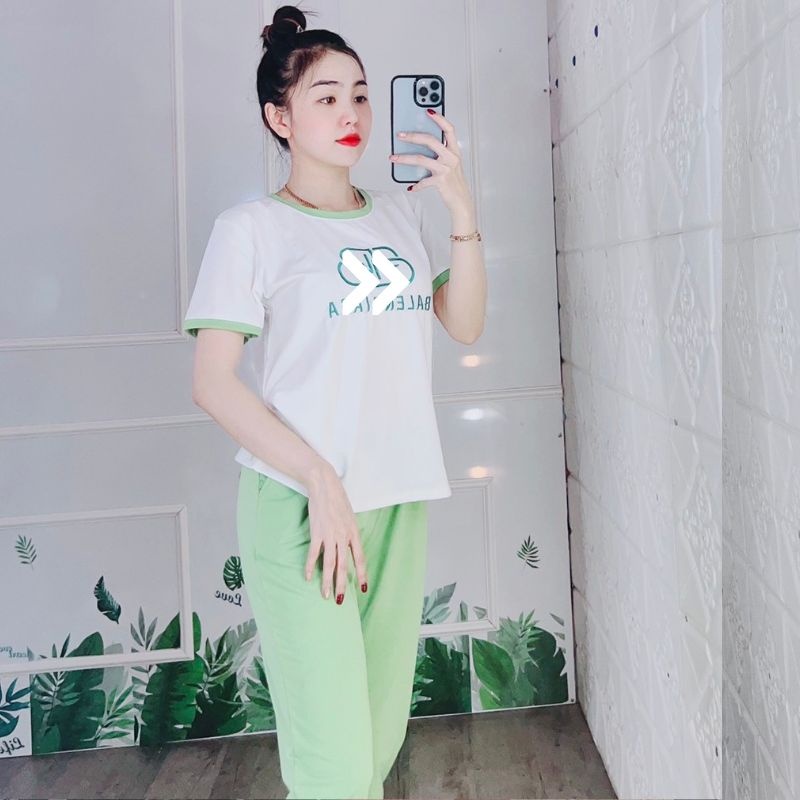 Đồ Bộ Nữ Mặc Nhà Bigsize 43-85kg ESHOP Thun Cotton Quần Lửng Ngố Mùa Hè Đi Chơi Trung Niên AD13