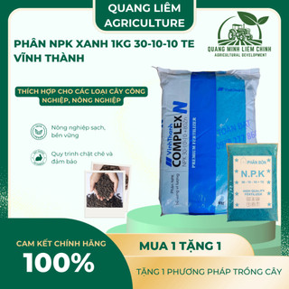 Phân bón NPK XANH 30-10-10 + 80Zn Túi 1kg (bán lẻ) - Giúp xanh cây, tốt lá, đâm tược mạnh, thân cành