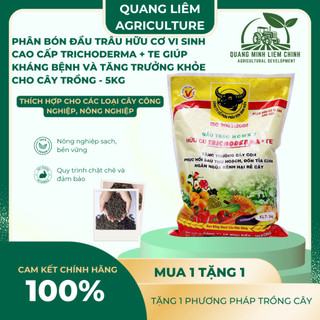 Phân bón đầu trâu hữu cơ vi sinh cao cấp Trichoderma MK7 + TE, kháng bệnh và tăng trưởng khỏe (5KG)