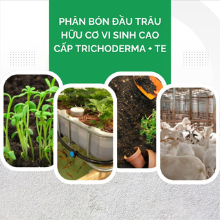 Phân bón đầu trâu hữu cơ vi sinh cao cấp Trichoderma MK7 + TE, kháng bệnh và tăng trưởng khỏe (1KG)