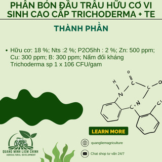 Phân bón đầu trâu hữu cơ vi sinh cao cấp Trichoderma MK7 + TE, kháng bệnh và tăng trưởng khỏe (1KG)