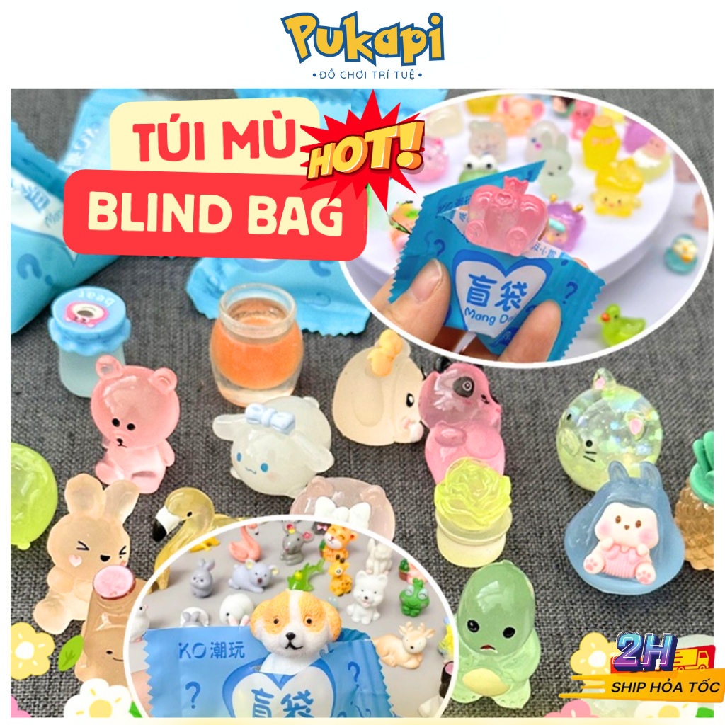 Túi Mù Túi Kẹo Bóc Quà Bất Ngờ Charm Labubu Đồ Ăn Túi Phát Sáng Mini Dạ ...