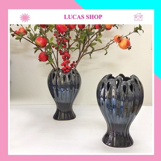 Bình cắm hoa trang trí Tết Men Hỏa Biến Gốm sứ Bát Tràng bàn tay Phật decor đẹp B023