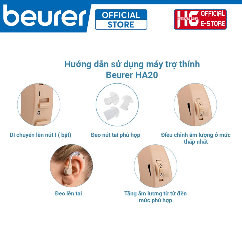 Ảnh Máy Trợ Thính Vành Tai Beurer HA20 | Xử Lý Và Khuếch Đại Âm Thanh Giúp Người Dùng Nghe Rõ Hơn - Bảo Hành 12 Tháng 4