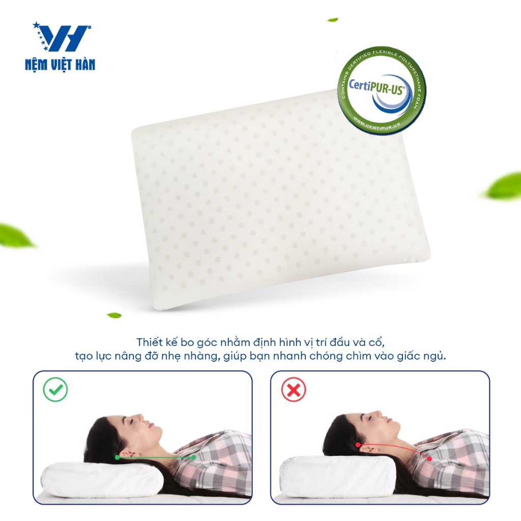 Ảnh Gối nằm cao su Việt Hàn Winhome - Nâng Đỡ, Thoáng Khí, Chất Foam Mềm Mại 2