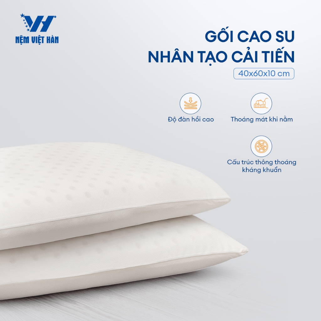 Ảnh Gối nằm cao su Việt Hàn Winhome - Nâng Đỡ, Thoáng Khí, Chất Foam Mềm Mại 3