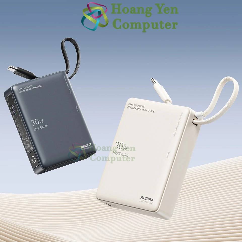 [Có CCC] Sạc Dự Phòng Mini Remax RPP-86 10000Mah (Sạc Nhanh QC3.0, VOOC 2.0), Tích Hợp Cáp Sạc Type C - BH 1 Năm