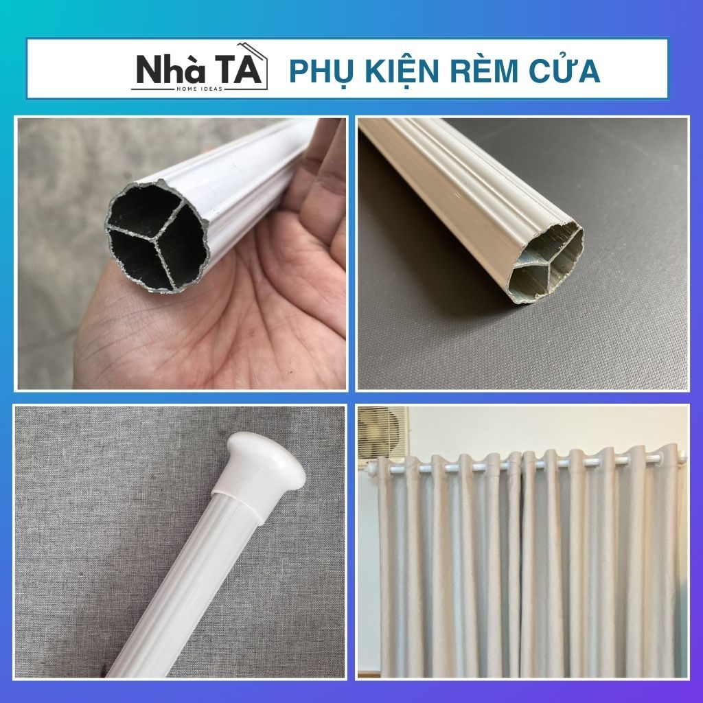 Thanh treo rèm cửa, thanh suốt treo rèm hợp kim nhôm màu trắng nhiều ...