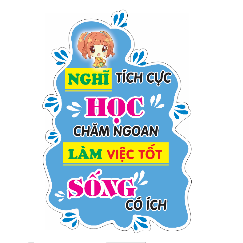 Trang trí lớp: SET 2 TRANH SLOGAN KHẨU HIỆU TRONG LỚP HỌC CHẤT LIỆU DECAN BÓC DÁN