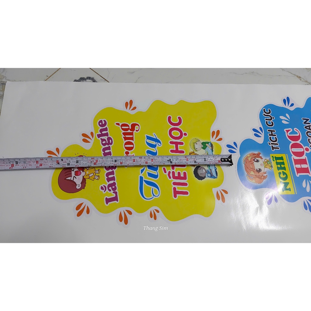 Trang trí lớp: SET 2 TRANH SLOGAN KHẨU HIỆU TRONG LỚP HỌC CHẤT LIỆU DECAN BÓC DÁN
