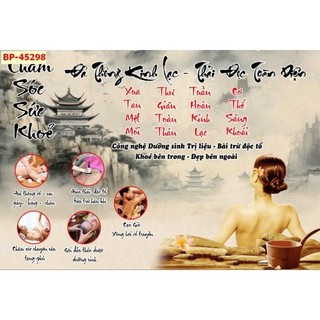 Tranh trang trí spa dưỡng sinh, decor gội đầu dưỡng sinh, tranh ngâm chân thảo dược in trên vải lụa (tặng kèm keo dán)