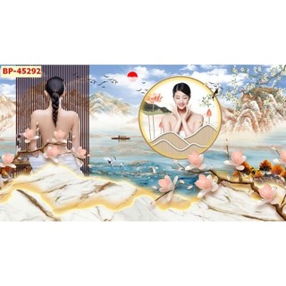 Tranh trang trí spa dưỡng sinh, decor gội đầu dưỡng sinh, tranh ngâm chân thảo dược in trên vải lụa (tặng kèm keo dán)