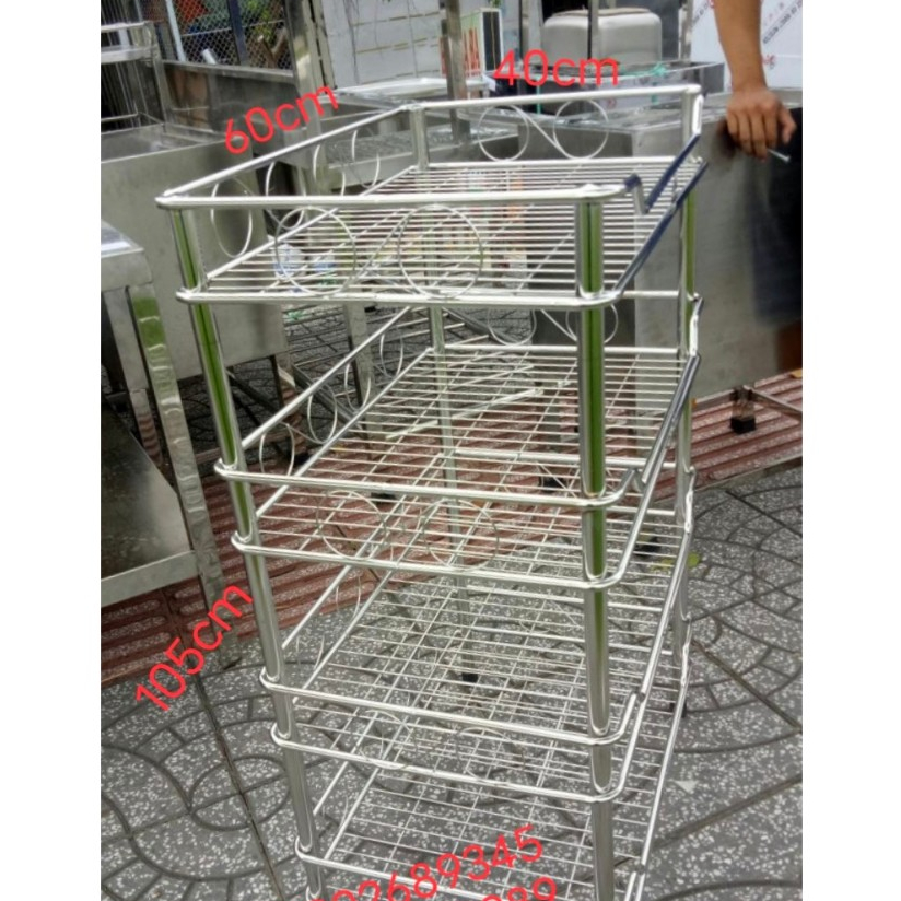 Kệ chén inox 4 tầng (size 40x60x105cm) - kệ inox sus 201 | Shopee Việt Nam