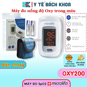 [CHÍNH HÃNG] MÁY ĐO NỒNG ĐỘ OXY TRONG MÁU MICROLIFE OXY200 BẢO HÀNH 02 NĂM HƯ ĐỔI MỚI
