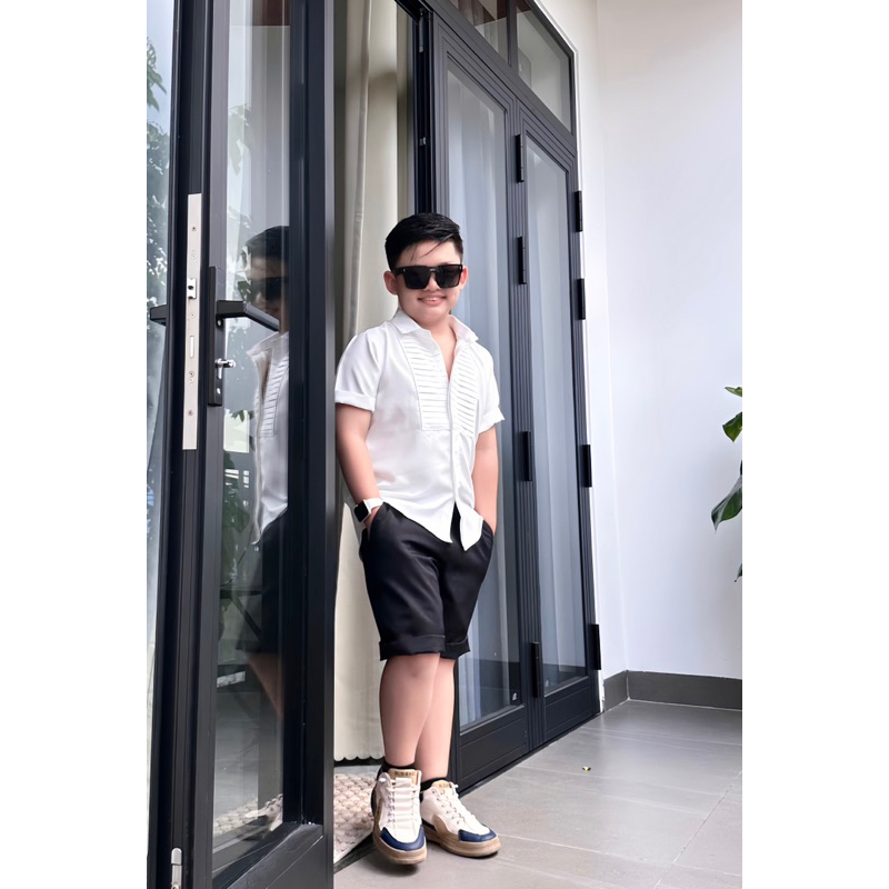 set sơmi cao cấp thiết kế cho bé trai TONiBRAND từ 10kg-52kg