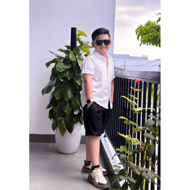 set sơmi cao cấp thiết kế cho bé trai TONiBRAND từ 10kg-52kg