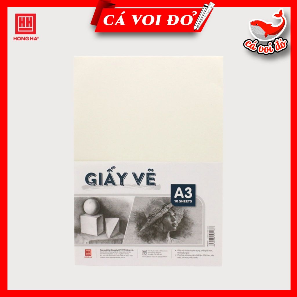 Tập giấy vẽ Hồng Hà khổ A3/A4/ Giấyvẽ định lượng 160g/m2 chuyên cho màu ...
