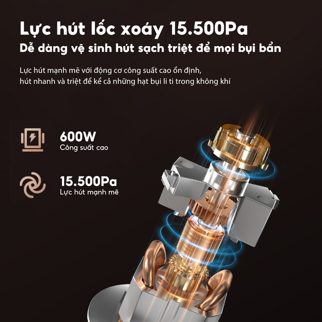 Ảnh Máy hút bụi gập Aqua CCXL8R đặc biệt đầu gập 90 độ, lực hút 15500Pa - Bảo hành 12 tháng 2