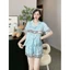 Bộ đồ ngủ nữ pijama, đồ bộ mặc nhà lụa xước cộc đùi thiết kế dễ thương