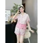 Bộ đồ ngủ nữ pijama, đồ bộ mặc nhà lụa xước cộc đùi thiết kế dễ thương
