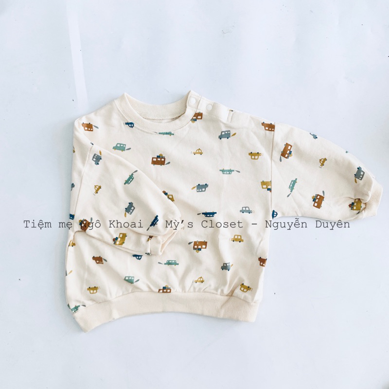 [MD105] Áo nỉ dài tay xuất Nhật chất liệu cotton da cá mềm mại cho bé xuất xịn Futafuta