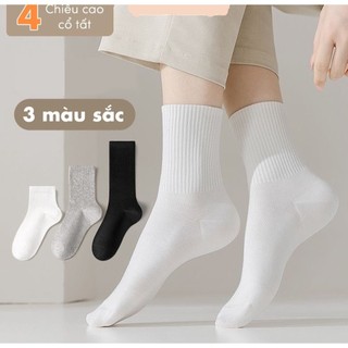 COMBO 10 ĐÔI Tất vớ nam nữ chất liệu vải Hàn Quốc co giãn bốn chiều, phong cách đơn giản, chống hôi chân