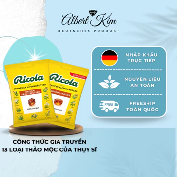 [ Hàng Đức ] Kẹo ngậm ho thảo mộc Ricola, gói 75g, giảm ho, giảm khàn giọng