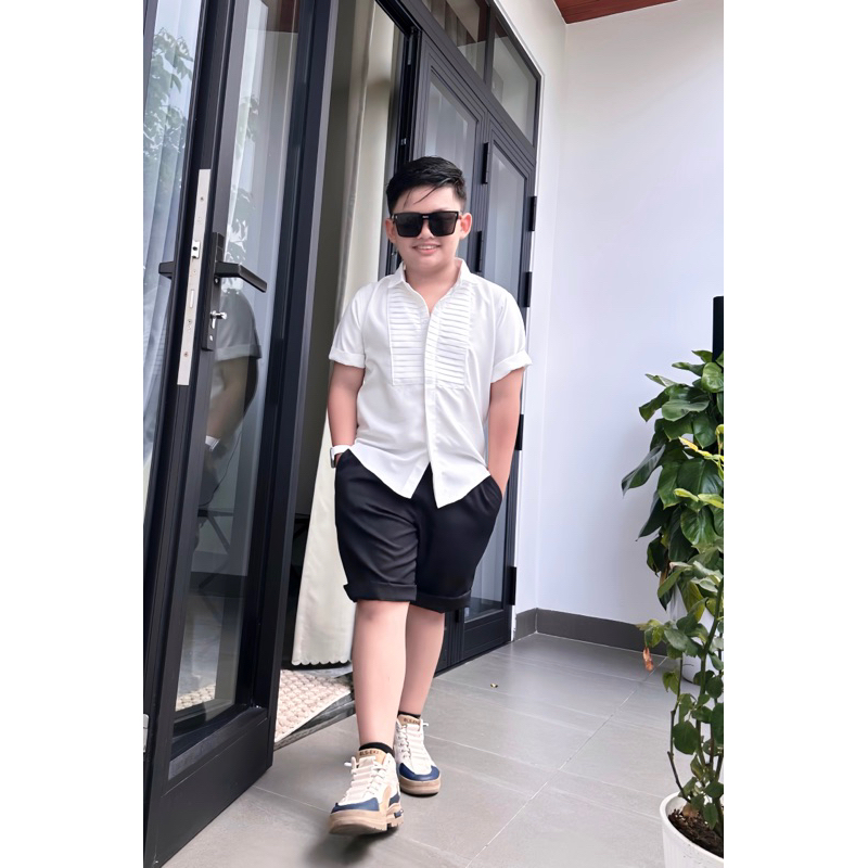 set sơmi cao cấp thiết kế cho bé trai TONiBRAND từ 10kg-52kg
