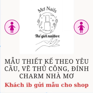 Nail Box thiết kế 10 móng giả theo yêu cầu, vẽ thủ công, đính charm nhà Mơ