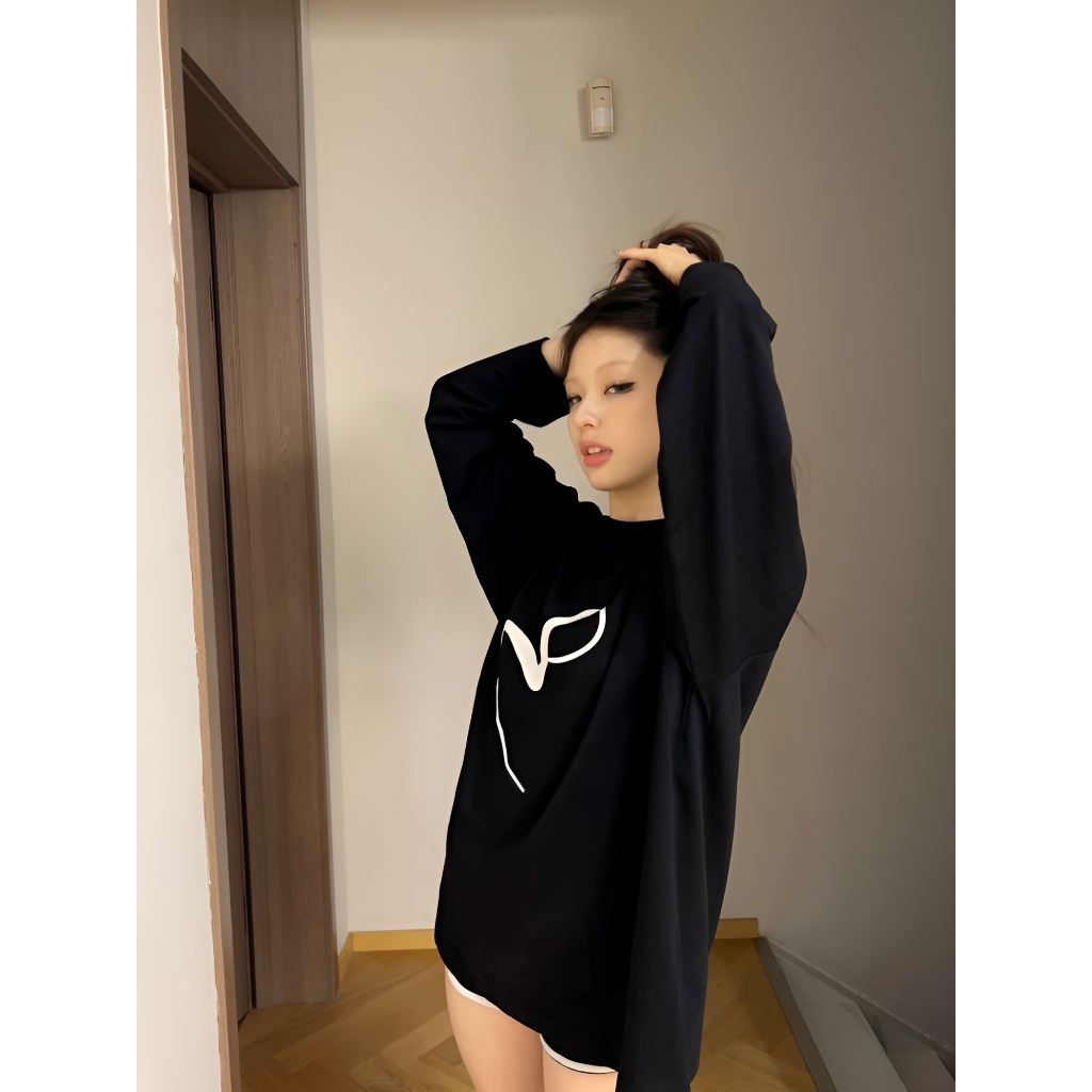 BLACKDOKI Áo thun unisex dài tay METARICOTA LOGO , áo thun dài tay basic hiện đại cá tính chất cotton oversize nam nữ