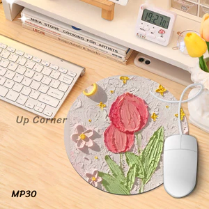 Miếng Lót Chuột Tròn Họa Tiết Tranh Sơn Dầu Chống Trượt 20cm