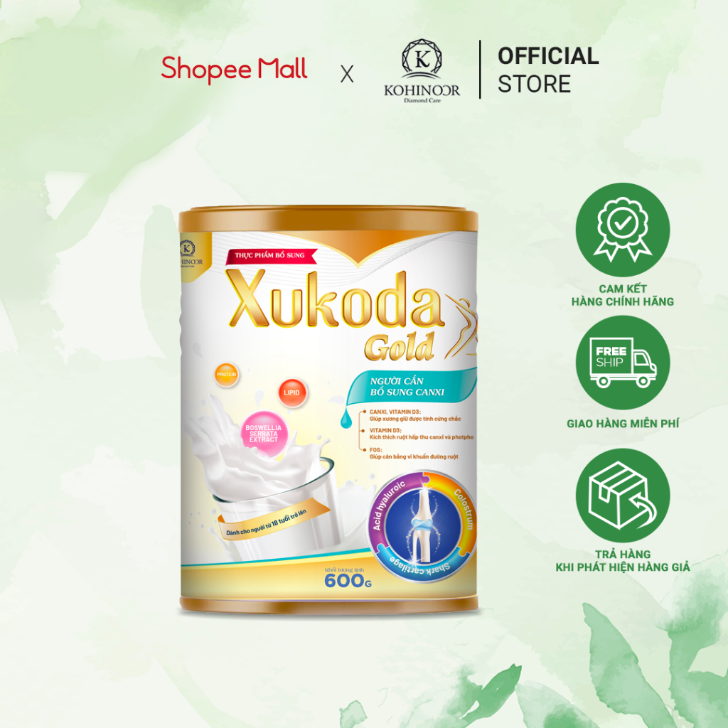 Ảnh Sữa Canxi cho người già, hỗ trợ xương khớp Xukoda Gold - Kohinoor 600g 1
