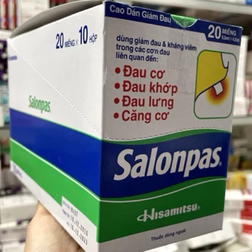 CAO DÁN SALONPAS LOẠI 20x10 ✅ ( HỘP LỚN 200 MIẾNG) CHÍNH HÃNG