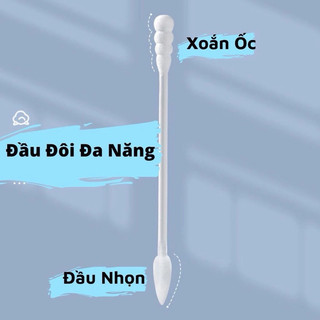 Hộp 200 Tăm Bông 2 Đầu Cotton Chắc Chắn, Tiện Dụng cho Vệ Sinh
