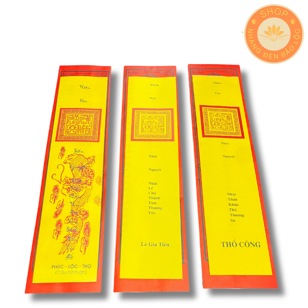 Bộ 3 Sớ Cầu An Cúng,mụ,Đầy Tháng,Thôi Nôi