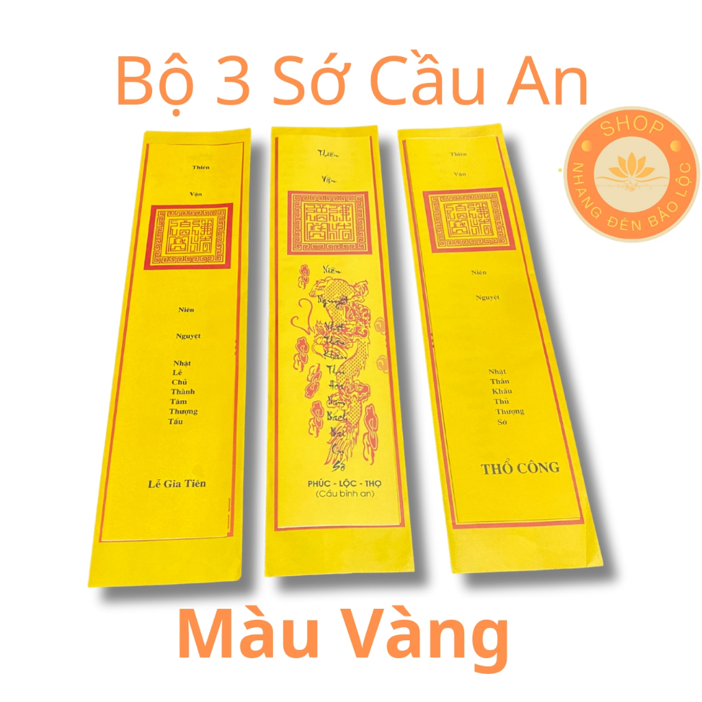 Bộ 3 Sớ Cầu An Cúng,mụ,Đầy Tháng,Thôi Nôi