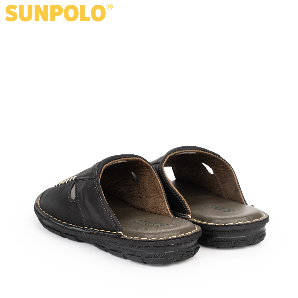 Ảnh Dép quai ngang nam da bò cao cấp Có size lớn 44, 45 SUNPOLO AQN012 2