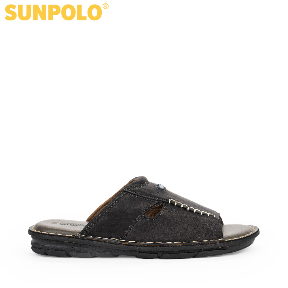 Ảnh Dép quai ngang nam da bò cao cấp Có size lớn 44, 45 SUNPOLO AQN012 1