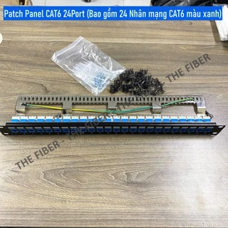 Patch Panel CAT6 24Port (Bao gồm 24 Nhân mạng CAT6 màu xanh)