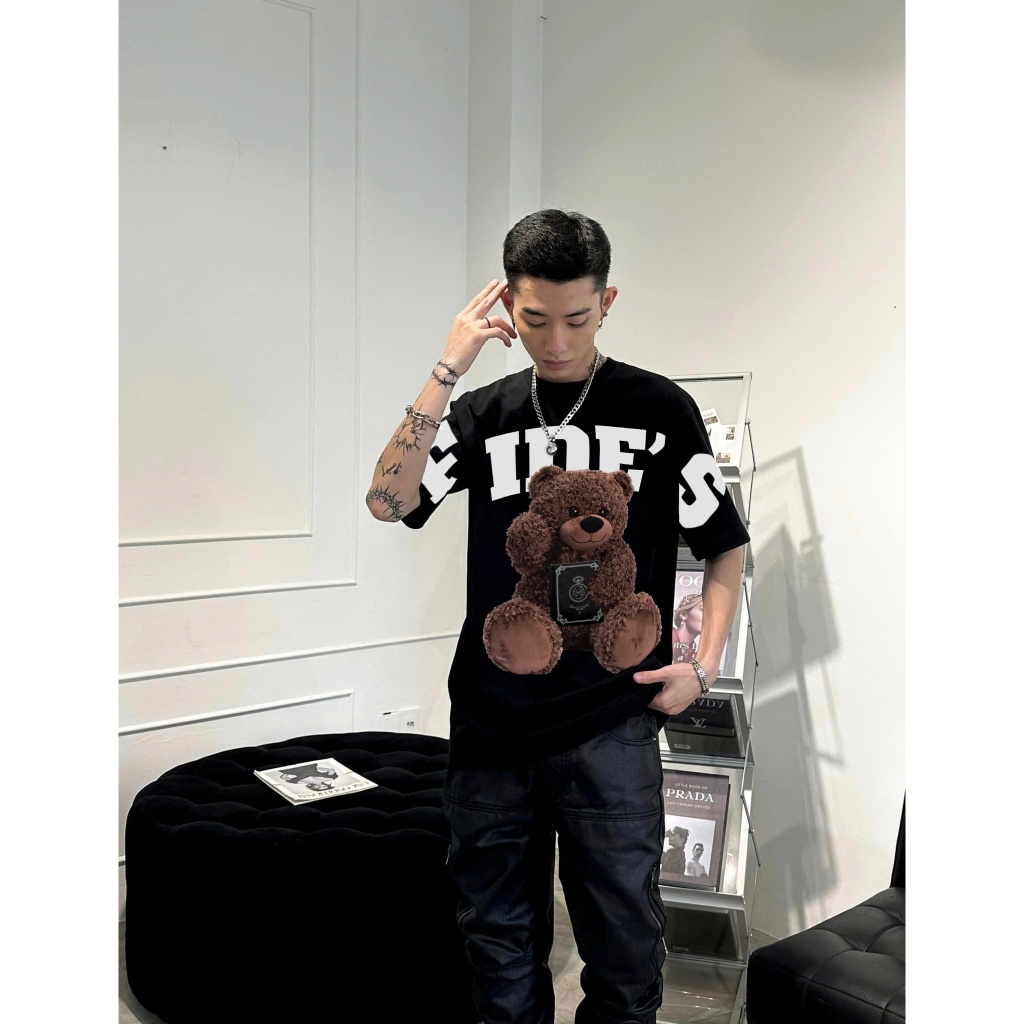 Ảnh Áo thun FIDE TEDDY phông unisex form rộng local brand nam nữ cổ tròn oversize - AT109 3